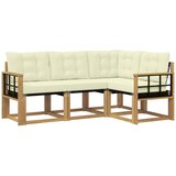 vidaXL Zunanja garnitura za sedenje z blazino 4 pcs Bela in krem, (5000280212) | Shoptok.si