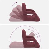 Podesivi podni naslonjač Vinska crvena 58 x 62 x 58 cm Tkanina | shoptok.hr