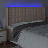  LED posteljno vzglavje kapučino 147x16x118/128 cm umetno usnje, (20933935) | Shoptok.si
