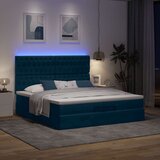  Otomanski okvir kreveta s madracima plavi 200x200cm baršunasti | shoptok.hr