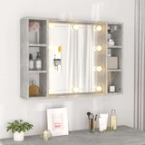  Kupaonski ormarić s ogledalom LED boja betona 76 x 15 x 55 cm | shoptok.hr