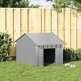 vidaXL Pasja hiša s streho 83x130x85 cm Pocinkano jeklo | Shoptok.si