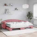  Dnevni krevet na razvlačenje ružičasti 80 x 200 cm baršunasti | shoptok.hr