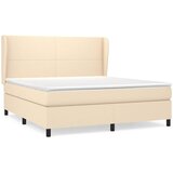  Krevet s oprugama i madracem krem 160x200 cm od tkanine | shoptok.hr