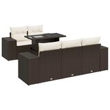  6-dijelni set vrtnih sofa od poliratana s jastucima smeđi | shoptok.hr