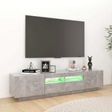 TV ormarić s LED svjetlima siva boja betona 180 x 35 x 40 cm | shoptok.hr