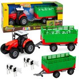  Tractor with Trailer for Transporting Animals Cow Figures Lights Sounds 4 pcs. | Shoptok.si