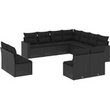  11-dijelni set vrtnih sofa od poliratana s jastucima crni | shoptok.hr
