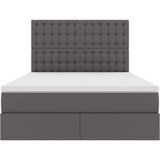  Krevet s od storage s madracem Siva 140 x 190 cm Lažna koža | shoptok.hr
