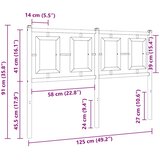  Metalno zamjensko uzglavlje bijelo 120 cm | shoptok.hr