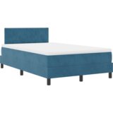 Box Spring postelja z vzmetnico in LED temno modra 120x200 cm žamet, (22050787) | Shoptok.si