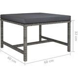 Poli 7-dijelna vrtna garnitura od poliratana s jastucima siva | shoptok.hr