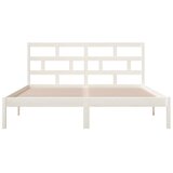  Okvir za krevet od masivne borovine bijeli 160 x 200 cm | shoptok.hr