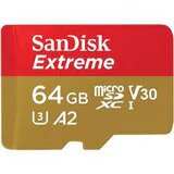 San Disk Extreme microSDXC 64GB for Action Cams and Drones + SD Adapter 170MB/s & 80MB/s A2 C10 V30 UHS-I U3 Cene