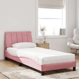  Postelja z vzmetnico roza 80x200 cm žamet, (21216064) | Shoptok.si