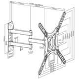  MK FLORIA MKF-23DP444 - Zidni nosač za TV sa zglobom, 65" crne boje | Eponuda.com