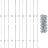vidaXL Ograja iz verige s 22 U stebrički Srebrna 0.6x25 m Jeklo | Shoptok.si