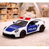 Sportski automobil Policijski automobil s motoriziranim metalnim navlakom za povlačenje bijeli 1:43 Slike