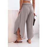 Kesi Włoski Women's viscose trousers with leg slit fango | Shoptok.si
