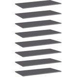 Police za knjige 8 kom visoki sjaj sive 80x40x1,5 cm od iverice | shoptok.hr