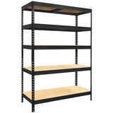 Praktik Regal za teški teret 180 x 100 x 50 cm 5 polica nosivost 1500 kg crna | shoptok.hr