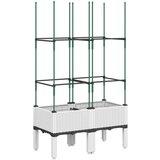 Cvetlično korito z oporno mrežo belo 80x40x142,5 cm PP | Shoptok.si