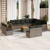  13-dijelni set vrtnih sofa od poliratana s jastucima sivi | shoptok.hr