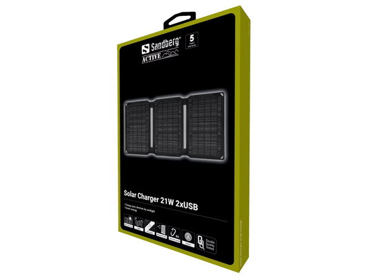 Sandberg Napelem ploča - Solarni punjač 21W 2xUSB (vanjski; 2xUSB-A) | shoptok.hr