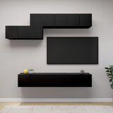 The Living Store Komplet TV omaric 7-delni črna iverna plošča - Komplet TV Omaric, (21374384) Cene