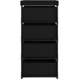  Stalak za pohranu s 4 košare od tkanine čelični crni | shoptok.hr
