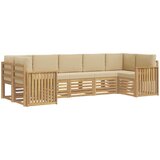  Set vanjskih sofa 7 pcs Bijela i bež 304 x 128,5 x 73 cm | Eponuda.ba