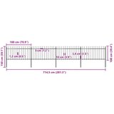  Vrtna ograda s vrhom koplja Čelik 714,5 x 100 cm Crna | shoptok.hr