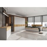 XORA POSTELJA 180 cm x 200 cm , les, leseni material barve hrasta, svetlo siva | Shoptok.si