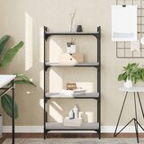  Regal za knjige s 4 razine siva boja hrasta 60x30x120 cm drveni | shoptok.hr