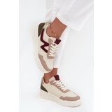 Boto Women's Sneakers on Platform with Gold Inserts Beige Zalvra | shoptok.hr