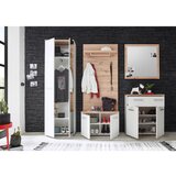 XORA garderobna klop bela, barve hrasta | Shoptok.si