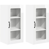  Zidni stakleni ormarić 2 pcs Visoki sjaj bijela 40 x 31 x 80 cm | shoptok.hr
