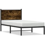 Maison Chic Kovinski Posteljni okvir - Enojna postelja - Postelja za odrasle brez vzmetnice dimljen hrast 90x200 cm, (21695562) Cene