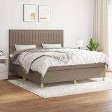  Box spring postelja z vzmetnico taupe 160x200 cm blago, (20892581) | Shoptok.si