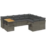  10-dijelni set vrtnih sofa od poliratana s jastucima sivi | shoptok.hr