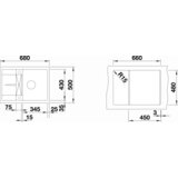 Blanco sudoper METRA 45 S Compact SILGRANIT ANTRACIT, s dalj. upr. | shoptok.hr