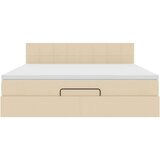 vidaXL Otomanski krevet s madracem i LED krem 160x200cm tkanine | shoptok.hr