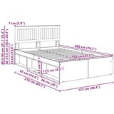  Konstrukcija postelje Oreh 120 x 200 cm Masivno borovo les, (5000104287) | Shoptok.si