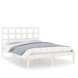  The Living Store Posteljni okvir bel iz trdnega lesa 135x190 cm - Posteljni Okvir, (21444444) | Shoptok.si