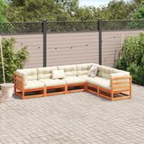  6-dijelni set vrtnih sofa s jastucima voštano smeđi od borovine | Eponuda.com