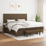  Krevet s oprugama i madracem tamnosmeđi 200x200 cm od tkanine | shoptok.hr