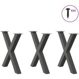  Noge za blagovaonski stol u obliku slova X, 3 kom, antracit, 80 x (72-73) cm, čelik | shoptok.hr