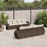  9-dijelni set vrtnih sofa s jastucima poliratan smeđi | shoptok.hr