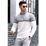 Madmext Men's White Blocky Sweater 4734 cene