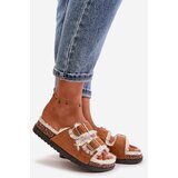 Boto Women's Slippers With Buckles And Fur Camel Ezilena | ePonuda.com